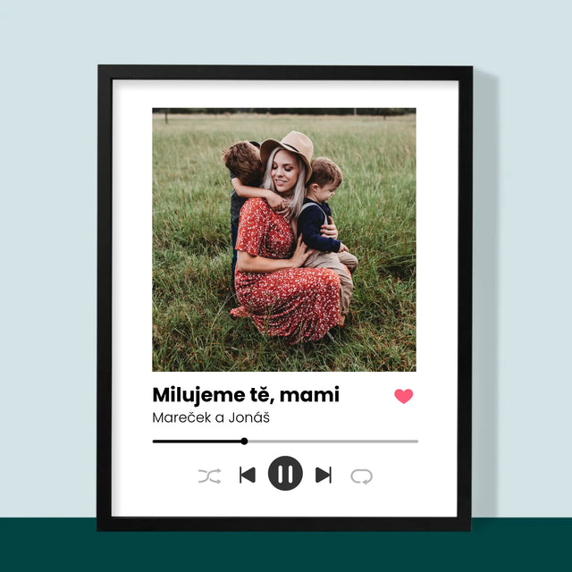 Fotka A Textem: Milujeme Tě, Mami - Tisk V Rámečku