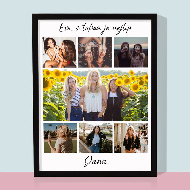 Fotokoláž: Nejlepší Kamarádka - Tisk V Rámečku