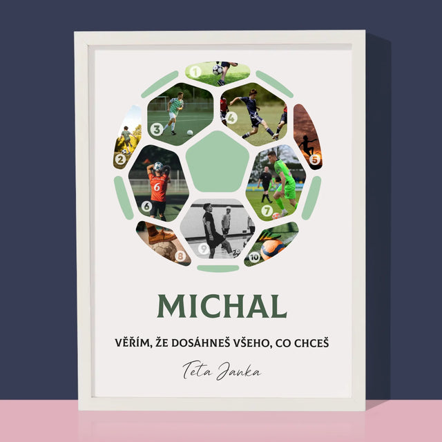 Fotokoláž: Fotbalová Fotografická Koláž - Tisk V Rámečku