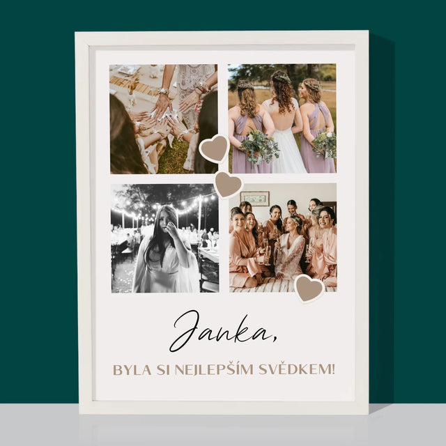 Fotokoláž: Děkovná Koláž Pro Svědka - Tisk V Rámečku