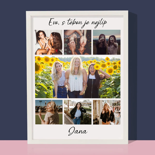 Fotokoláž: Nejlepší Kamarádka - Tisk V Rámečku