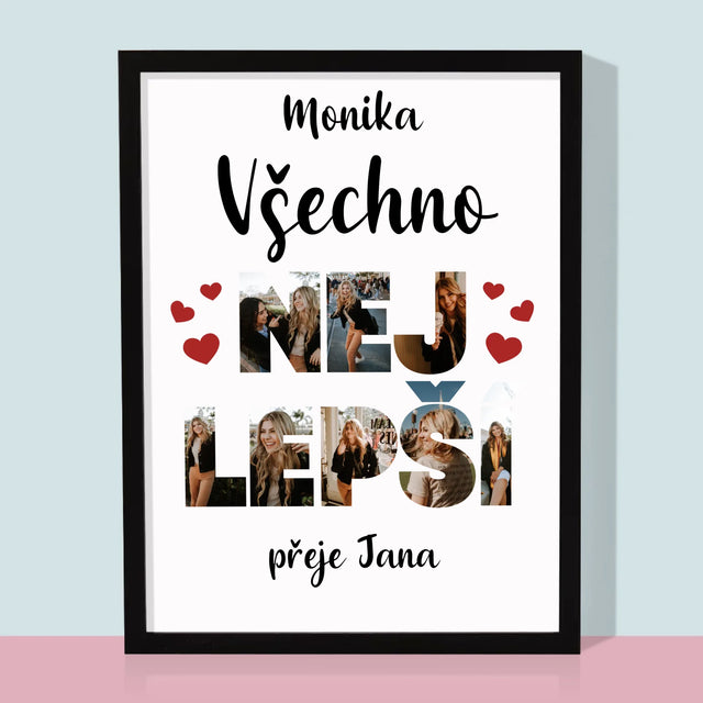 Slovo Z Fotek: Všechno Nejlepší - Tisk V Rámečku