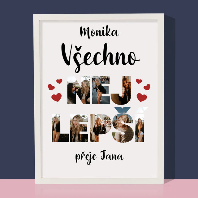 Slovo Z Fotek: Všechno Nejlepší - Tisk V Rámečku