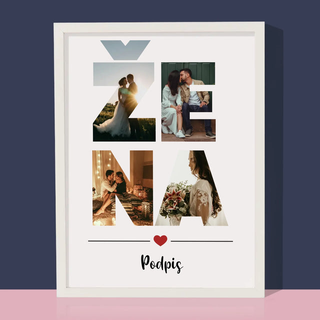 Slovo Z Fotek: Žena Z Vašich Fotek - Tisk V Rámečku