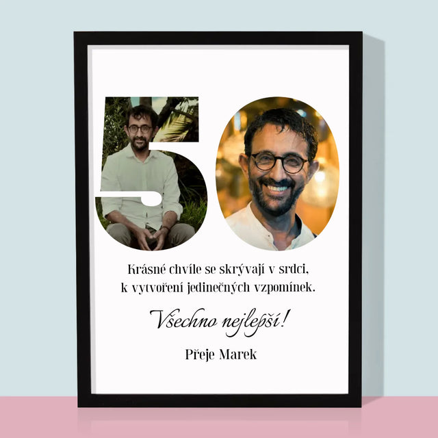 Slovo Z Fotek: 50. Narozeniny - Tisk V Rámečku