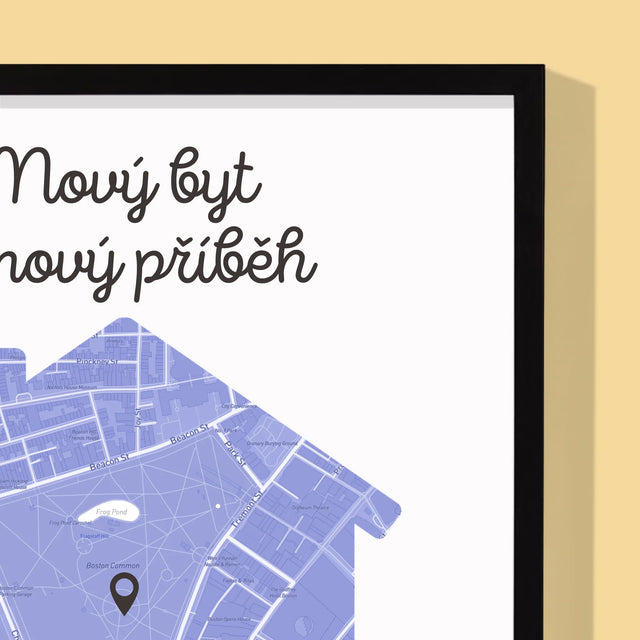 Mapa Města: Mapa Města: Nový Byt - Tisk V Rámečku