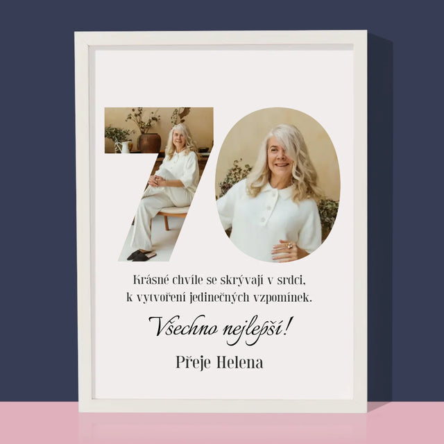 Slovo Z Fotek: 70. Narozeniny - Tisk V Rámečku
