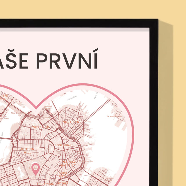 Mapa Města: Mapa Města: První Rande - Tisk V Rámečku