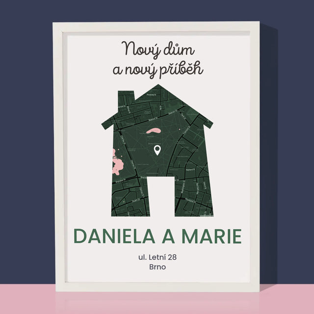 Mapa Města: Mapa Města: Nový Dům - Tisk V Rámečku