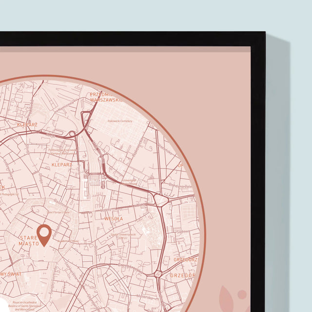 Mapa Města: Navždy Spolu - Mapa Města - Tisk V Rámečku