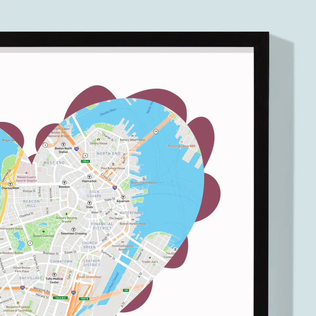 Mapa Města: Řekla Jsi Ano! - Mapa Města - Tisk V Rámečku