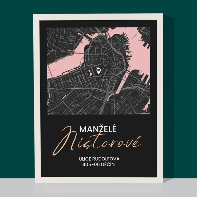 Mapa Města: Mapa Města: Stát - Tisk V Rámečku