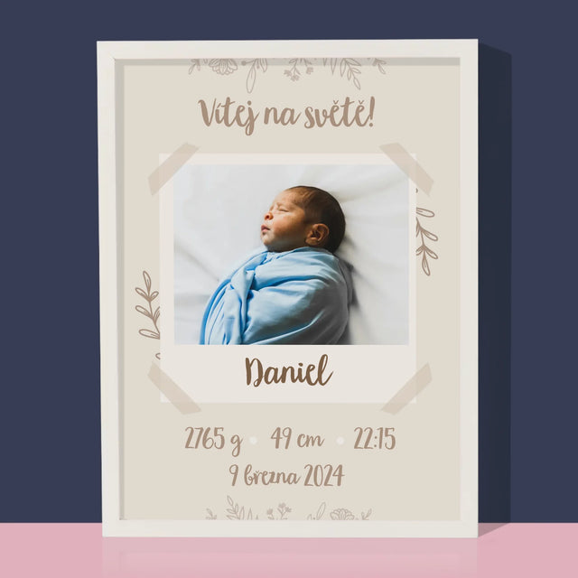 Údaje O Narození Ditěte: Rodný List Větvičky - Tisk V Rámečku
