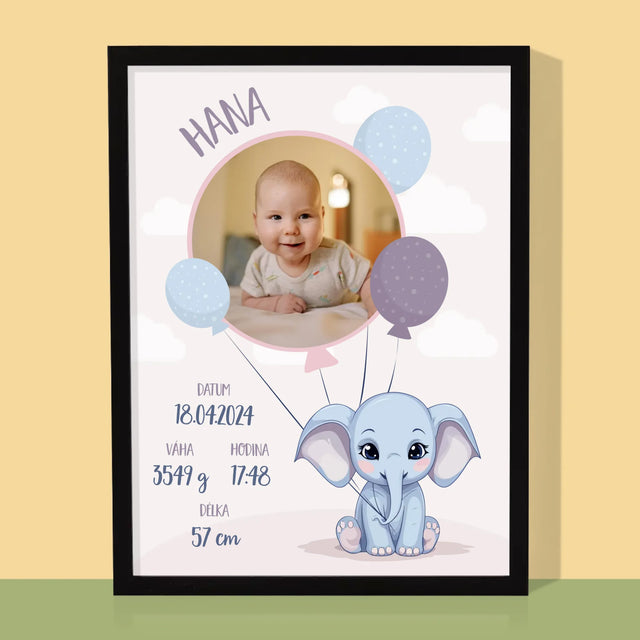 Údaje O Narození Ditěte: Údaje O Narození Slůně - Tisk V Rámečku