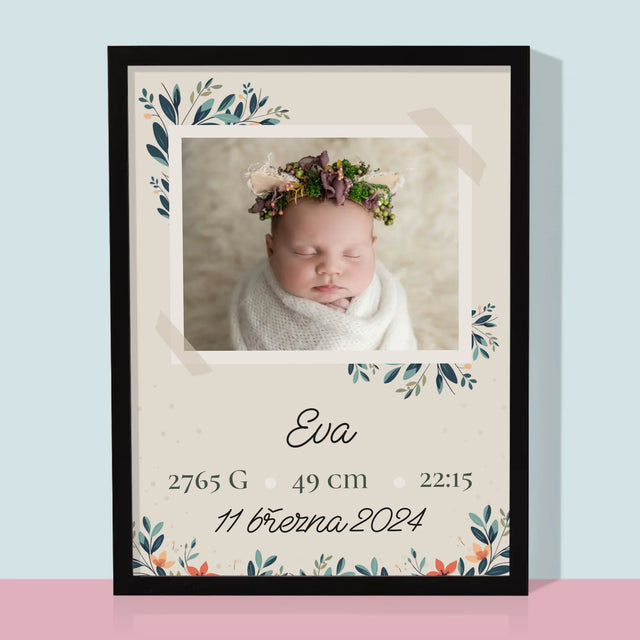 Údaje O Narození Ditěte: Údaje O Narození Květiny - Tisk V Rámečku