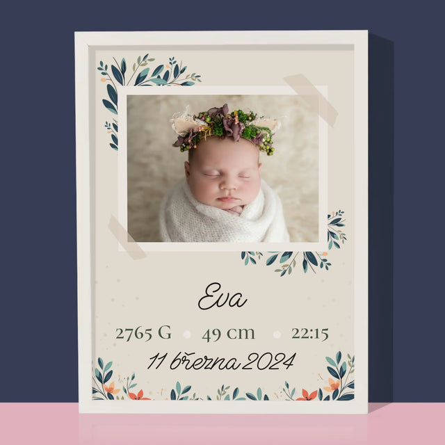 Údaje O Narození Ditěte: Údaje O Narození Květiny - Tisk V Rámečku