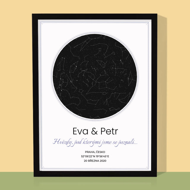 Hvězdná Mapa: Hvězdná Mapa: Pod Hvězdami - Tisk V Rámečku