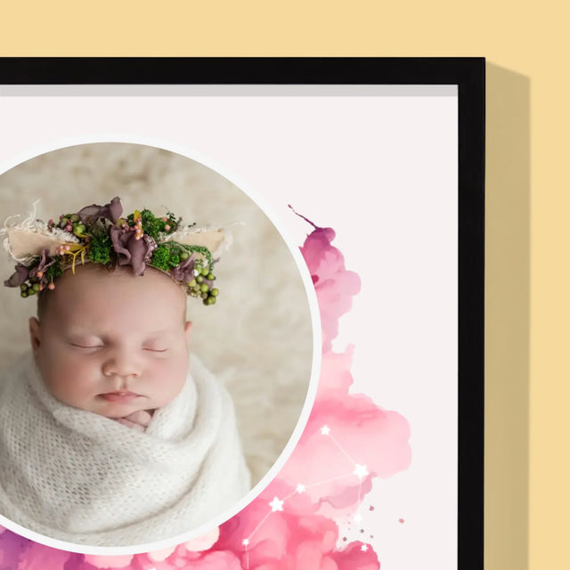 Údaje O Narození Ditěte: Znamení Zvěrokruhu Dívka - Tisk V Rámečku