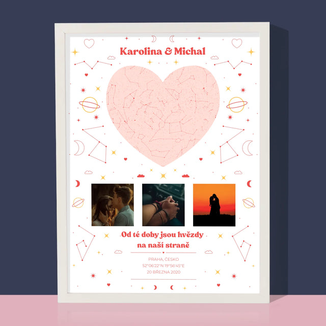 Hvězdná Mapa: Hvězdná Mapa: Náš Okamžik - Tisk V Rámečku