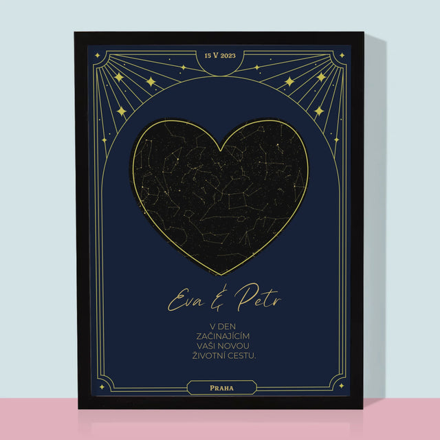 Hvězdná Mapa: Hvězdná Mapa: Nová Životní Cesta - Tisk V Rámečku