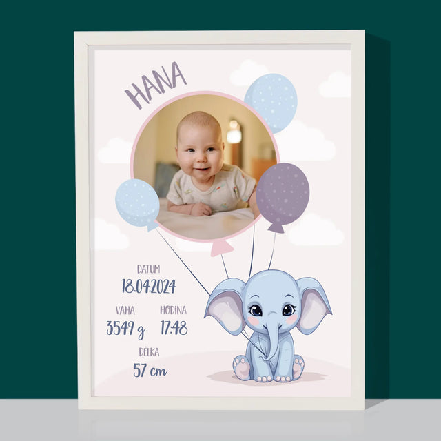 Údaje O Narození Ditěte: Údaje O Narození Slůně - Tisk V Rámečku