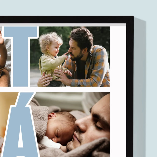 Fotokoláž: Nápis Táta - Tisk V Rámečku