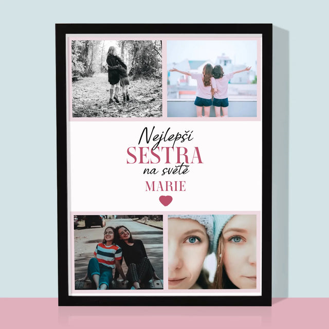 Fotokoláž: Nejlepší Sestra - Tisk V Rámečku