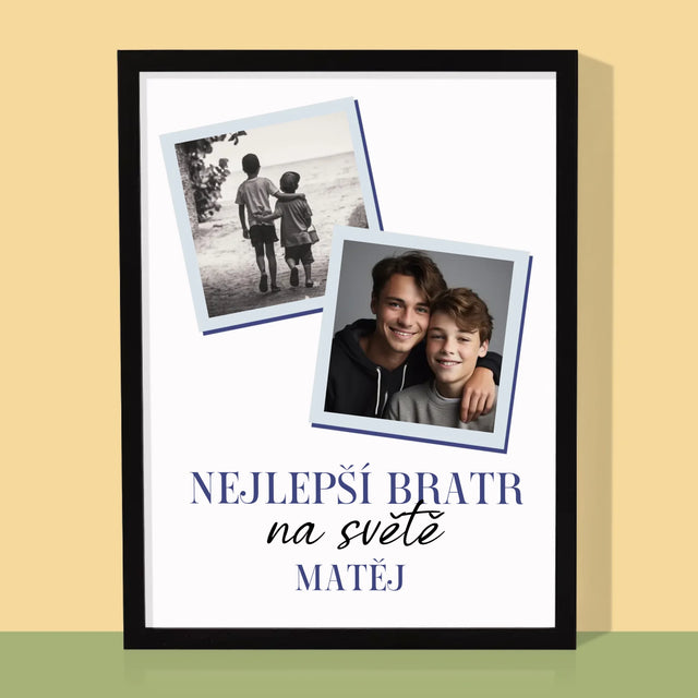 Fotokoláž: Nejlepší Bratr Na Světě - Tisk V Rámečku