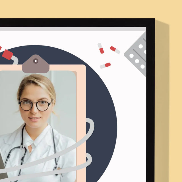 Fotka A Textem: Lékař S Velkým Srdcem - Tisk V Rámečku