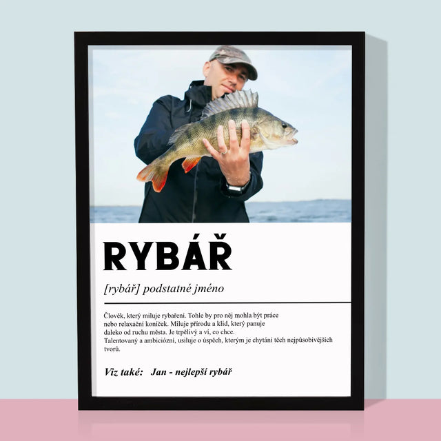 Fotka A Textem: Rybář Definice - Tisk V Rámečku