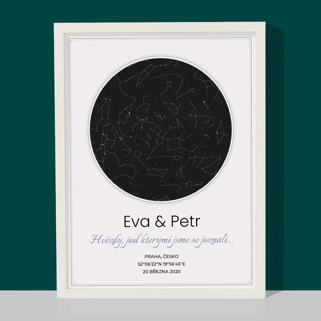 Hvězdná Mapa: Hvězdná Mapa: Pod Hvězdami - Tisk V Rámečku