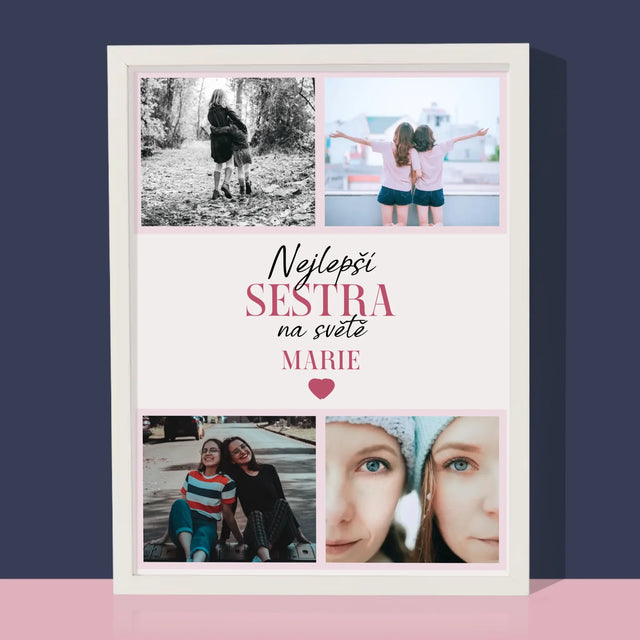 Fotokoláž: Nejlepší Sestra - Tisk V Rámečku