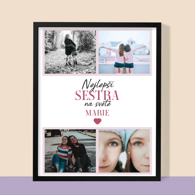 Fotokoláž: Nejlepší Sestra - Tisk V Rámečku