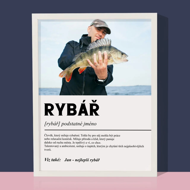 Fotka A Textem: Rybář Definice - Tisk V Rámečku