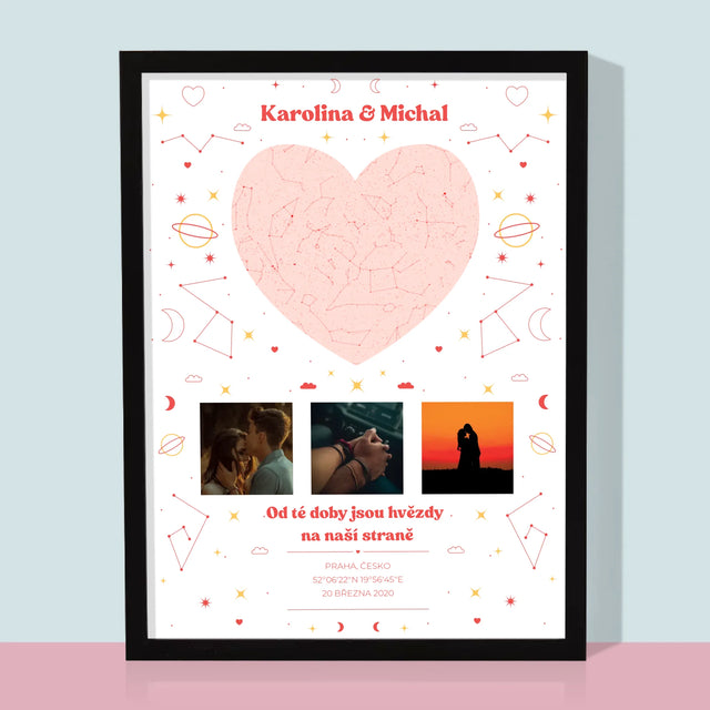 Hvězdná Mapa: Hvězdná Mapa: Náš Okamžik - Tisk V Rámečku