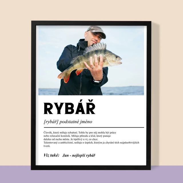 Fotka A Textem: Rybář Definice - Tisk V Rámečku