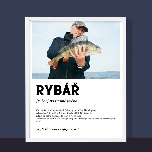 Fotka A Textem: Rybář Definice - Tisk V Rámečku