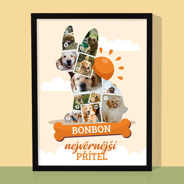 Tvar Z Fotek: Pes - Tisk V Rámečku