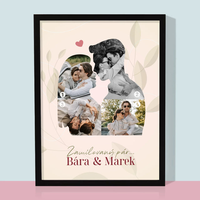 Tvar Z Fotek: Zamilovaný Pár - Tisk V Rámečku
