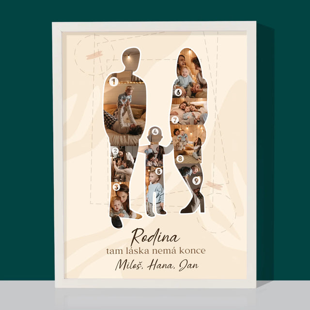 Tvar Z Fotek: Rodinná Láska - Tisk V Rámečku