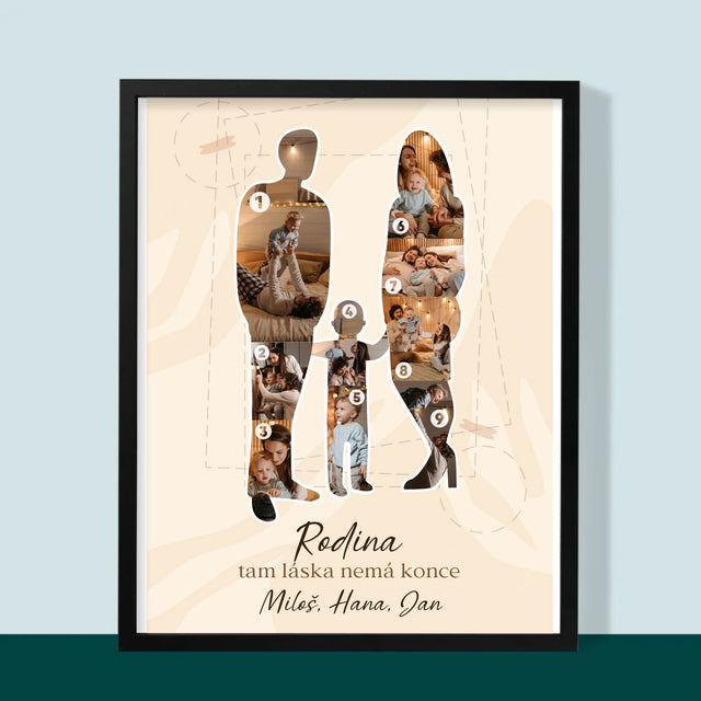 Tvar Z Fotek: Rodinná Láska - Tisk V Rámečku
