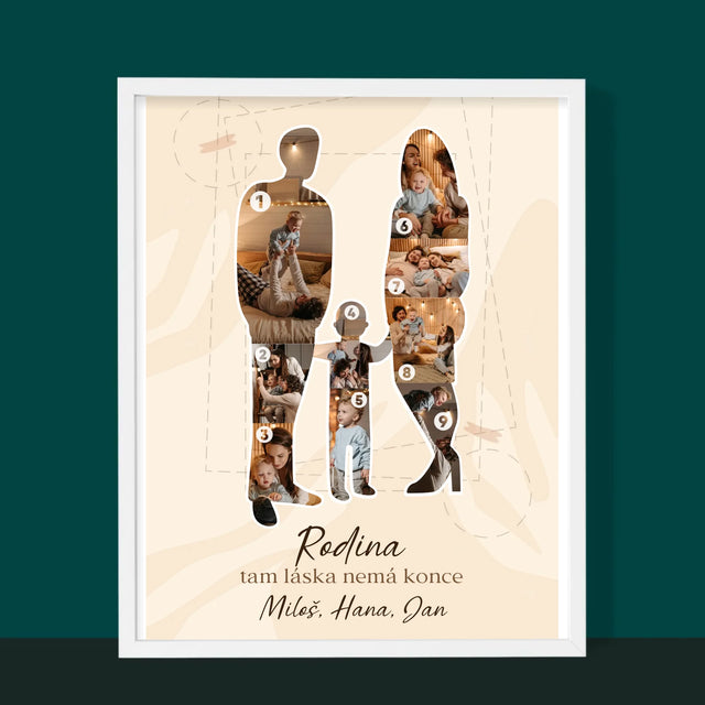 Tvar Z Fotek: Rodinná Láska - Tisk V Rámečku