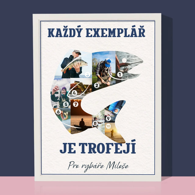Tvar Z Fotek: Rybářský Exemplář - Tisk V Rámečku