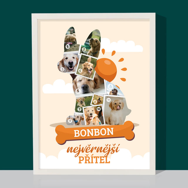 Tvar Z Fotek: Pes - Tisk V Rámečku