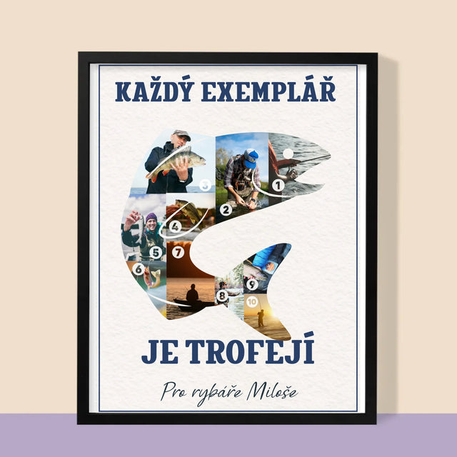 Tvar Z Fotek: Rybářský Exemplář - Tisk V Rámečku