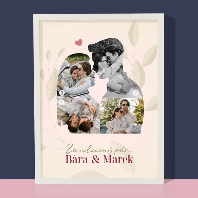 Tvar Z Fotek: Zamilovaný Pár - Tisk V Rámečku