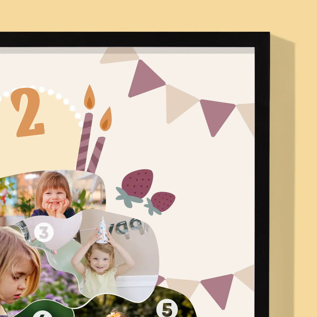 Tvar Z Fotek: Narozeninový Dort - Tisk V Rámečku