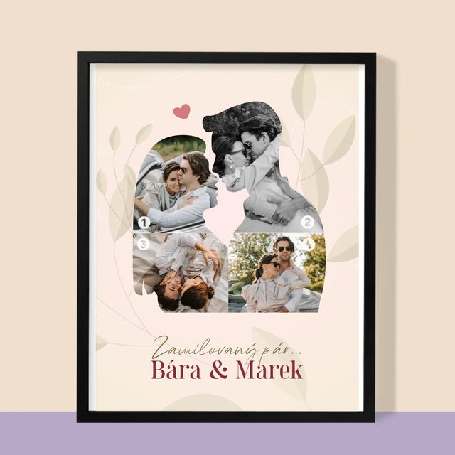 Tvar Z Fotek: Zamilovaný Pár - Tisk V Rámečku