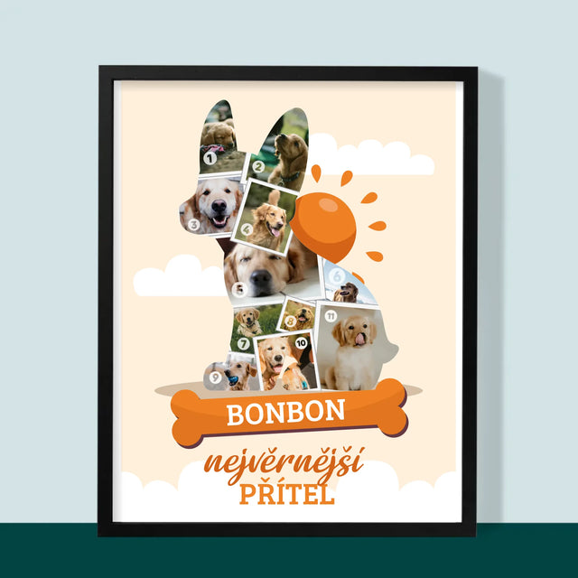 Tvar Z Fotek: Pes - Tisk V Rámečku