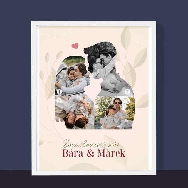 Tvar Z Fotek: Zamilovaný Pár - Tisk V Rámečku
